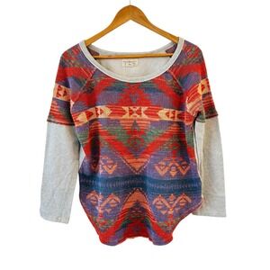Denim & Supply Ralph Lauren Aztec Thermal Sweater Womens Size M Southwest